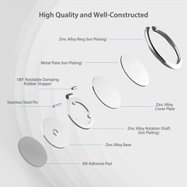 Smartphone Ring, Thin, Holding Ring, Magnet, Drop Prevention Ring, Bunker Ring, Finger Ring, Stand Function, One-Handed Operation, 360° Rotation, Strong Adhesion, Compatible with In-Car Holder,