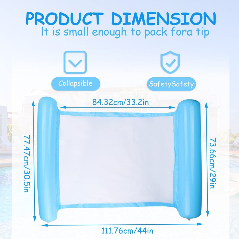 Sinwind Inflatable Swimming Bed, Water Hammock 4-in-1 Lounge Chair Pool