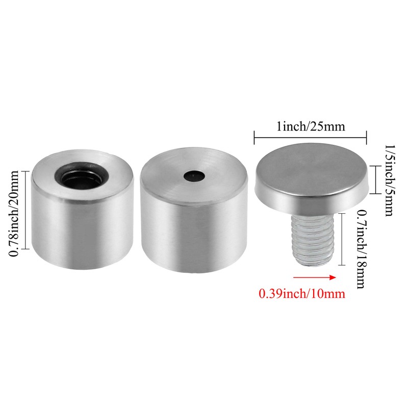 Luomorgo 24 Pcs 1" x 1" Stainless Steel Standoff Screws,