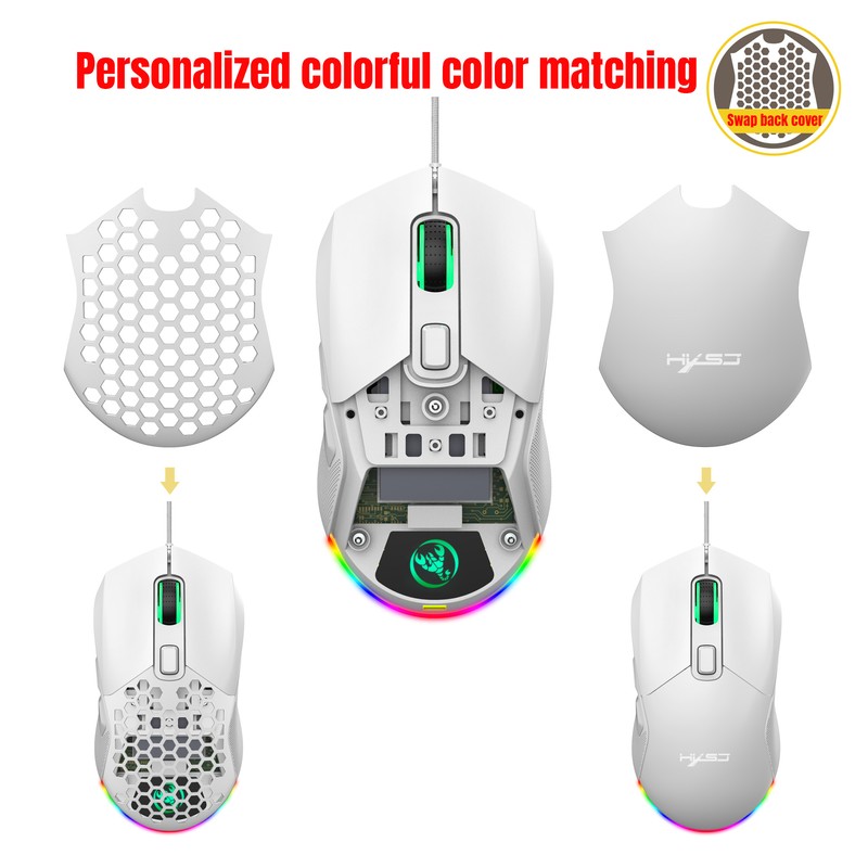 HXSJ X300 RGB Gaming Mouse Backlit Wired Ergonomic 6 Button