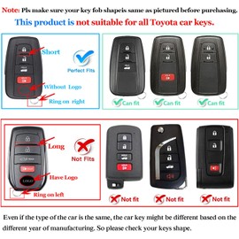 QBUC for Toyota Key Fob Cover with Keychain Suitable for RAV4 Camry Avalon C-HR Corolla GT86 Premium TPU Key Fob Case (Style 1-Blue)