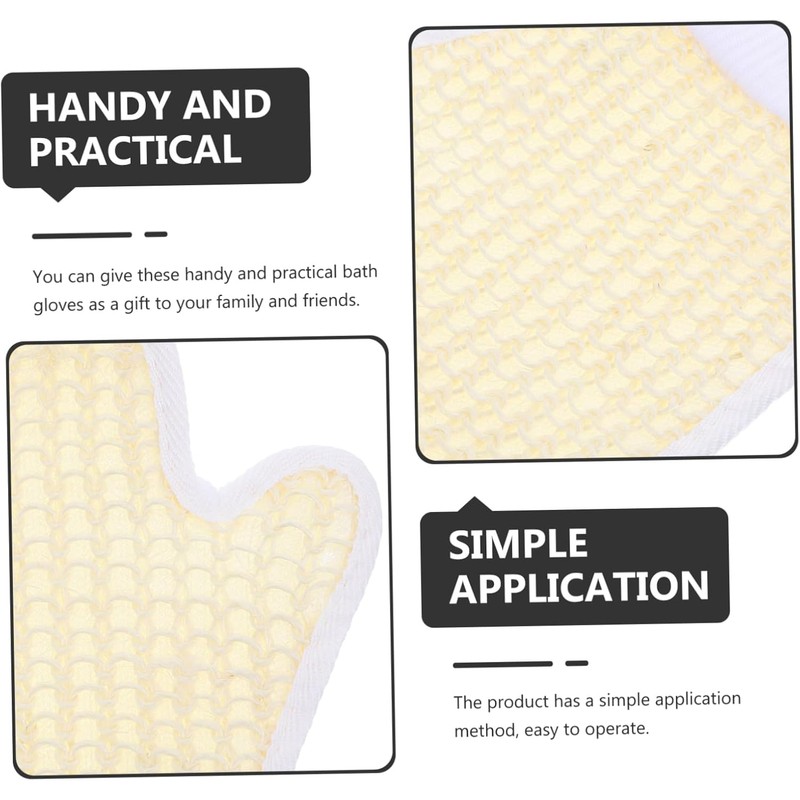 Guantes Exfoliantes de Chenilla Beige para Ducha COLLBATH 2 Piezas