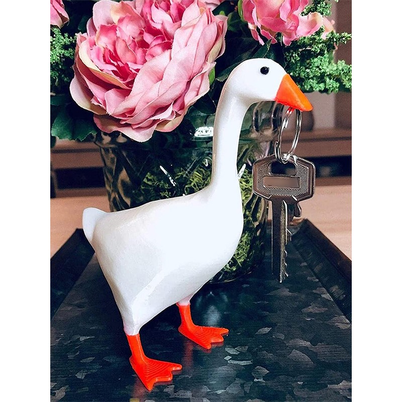 White Duck Magnetic Display Piece Resin Decoration Magnetic Goose Key