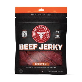 Renner Corner Jerky's Teriyaki Beef Jerky (4oz) - 100% Natural, Handcrafted Premium Beef, Made in South Dakota, No Additives or Chemicals, Cured in Smokehouse, Never Processed