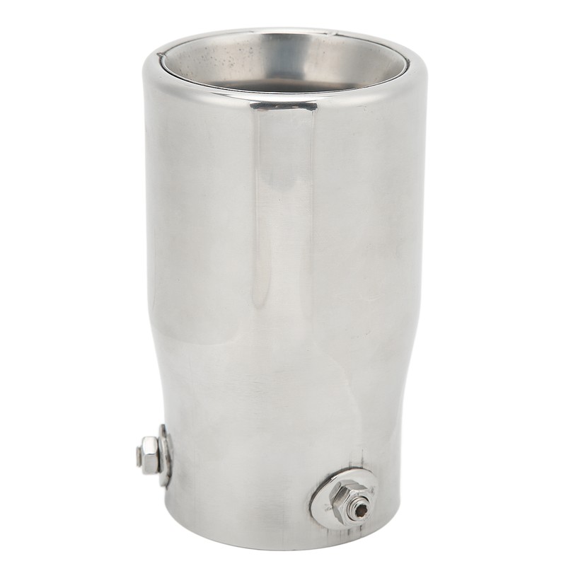 Exhaust Muffler 76mm/2.99in Mirror Polishing Stainless Steel Rear Muffler Exhaust