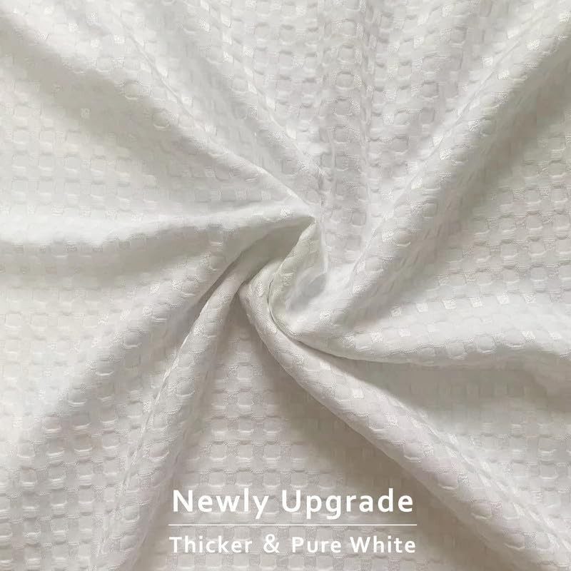 MIYE Pleated Waffle Weave Bed Skirt, Tailored Dust Ruffle 16