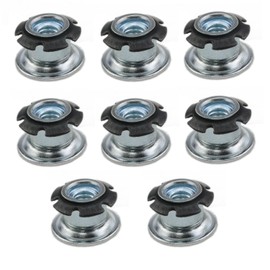 Meuey Lyot 1/4-20 "Shrapnel Nut Metal Threaded Insert Tube Insert Wheel Insert Helical Threaded Insert Round Nut Star Nut RV Ladder Parts 8PCS