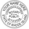 Rhode Island Notary Seal Embosser, Pocket/Hand Model, 1-5/8" Impression, Silver