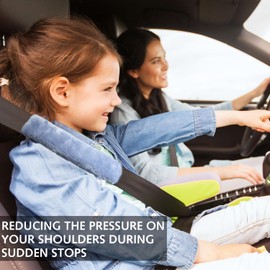 2 Pack Soft Car Seat Belt Pad Cover, Universal Car Safety Seat Belt Strap Shoulder Pad for Adults Kids Women & Men, Seatbelt Protector Cover Pads for Sedan SUV Trucks (Grey)