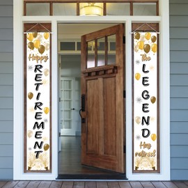 LASKYER Happy Retirement Door Banner - Cheers to Retirement Home Wall Photoprop Backdrop,Farewell Party Decorations.