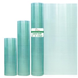 RAUMPA Polycarbonate Greenhouse Panels 4 x 32 ft, Clear Green Plastic Roof Replacement Sheet Roll Garden House Roofing Cover Covering for Outdoor Solarium Pergola Patio Gazebo Coop