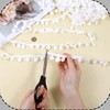 20 Yards Pom Poms Balls Fringe Trim,White Single Edge Ball