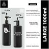 Bar5F 1-Liter BPA-Free Black Pump Bottles – Refillable PET Plastic