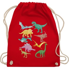 Shirtracer - Gym Bag Backpack - Animal Print - Dinos, 02 Red