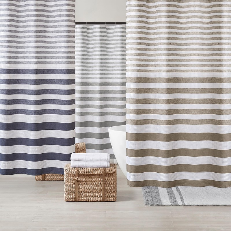 Madison Park Shower Curtain Spa Waffle Weave Stall Shower Curtain
