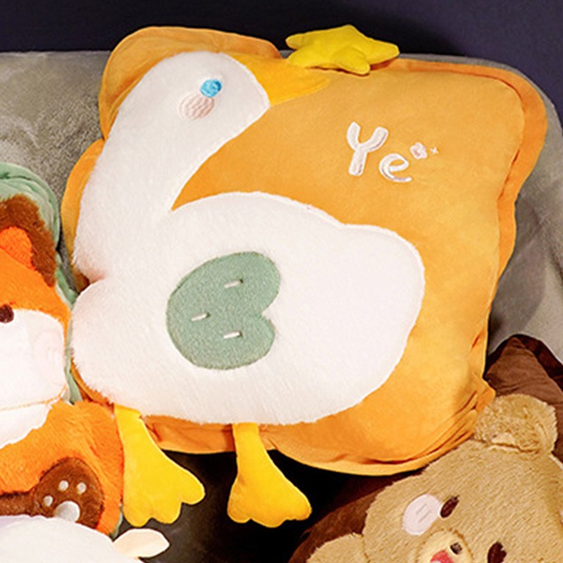 Travel Blanket and Pillow Set Multifunctional Plush Cute Animal Hand