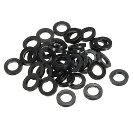 PATIKIL M10 Rubber Flat Washer, 60 Pack 10mm ID 16mm OD 2.5mm Thick Sealing Spacer Gasket Ring for Faucet Pipe Water Hose Fastener Bolt, Black