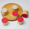 FOONEA 6 Pieces Floral Pattern Round Wooden Rubber Stamp for