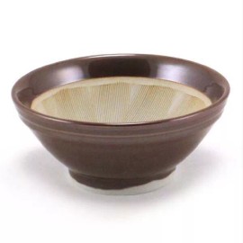 Made in Japan Japanese 6"D Ceramic Brown Suribachi Mortar Bowl w/ Wooden Pestle MADE IN JAPAN