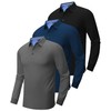 ZITY Long Sleeve Polo Shirts for Men 3 Pack Collared