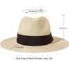 Women Wide Brim Straw Panama Roll up Hat Fedora Beach