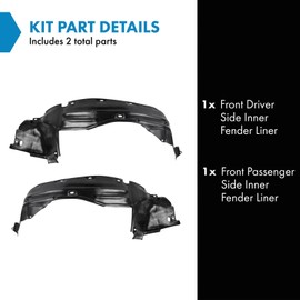 TRQ TRQ Front Inner Fender Liner Set Compatible with 1991-1995 Acura Legend AC1248103 AC1249103