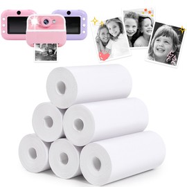 Kids Instant Print Camera Photo Papers Refill with Most Children Instant Print Camera, 6 Rolls, 2.2Inch, BPA Free, Thermal Printing Refills Without Toner