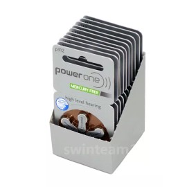 PowerOne Hearing Aid Batteries Size 312 Expire 2026 FREE Battery Caddy