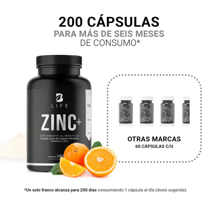 Life Zinc Colágeno Vitamina 200 Cápsulas