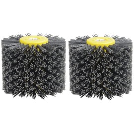 ZPJWYME 2 x Nylon Brushes #120 Grit Polishing Brush Black Wire Drawing Wheel Brush Sanding Brush Bristle Brush Grit Brush for 19 mm Diameter Wood Brushes Machine