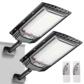 Eontim Solar Street Light, 2 Pack Wide-Angle LED Solar Flood Light with Motion Sensor, Waterproof Solar Powered Outdoor Security Lighting for Yard, Driveway, Barn