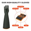 Heavy Latex Chemical Resistant Gloves - Reusable Long Rubber Dishwashing