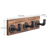 MyGift Burnt Wood Wall Mount Coat Hook Rack and Hat