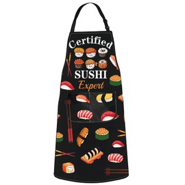 JNIAP Sushi Chef Apron Sushi Gifts For Sushi Lovers Sushi Anime Apron Sushi Themed Gifts Sushi Apron For Women Men (SUSHI Expert)