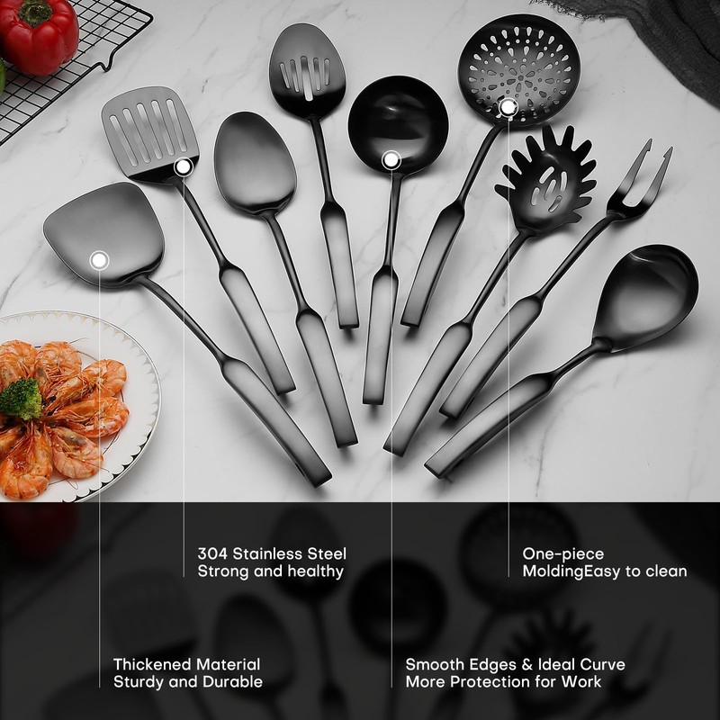 9PCS Silverware Set for 304 Stainless Steel Kitchen Utensils Set