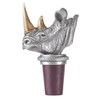 Rhinocerous Bottle Stopper with Brass Horns | Bottle Topper for