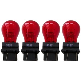 HaeKap 3157 Red Bright Light Bulbs Tail Brake Backup Reverse S8 Signal Lamp Turn Signal, 4Pack