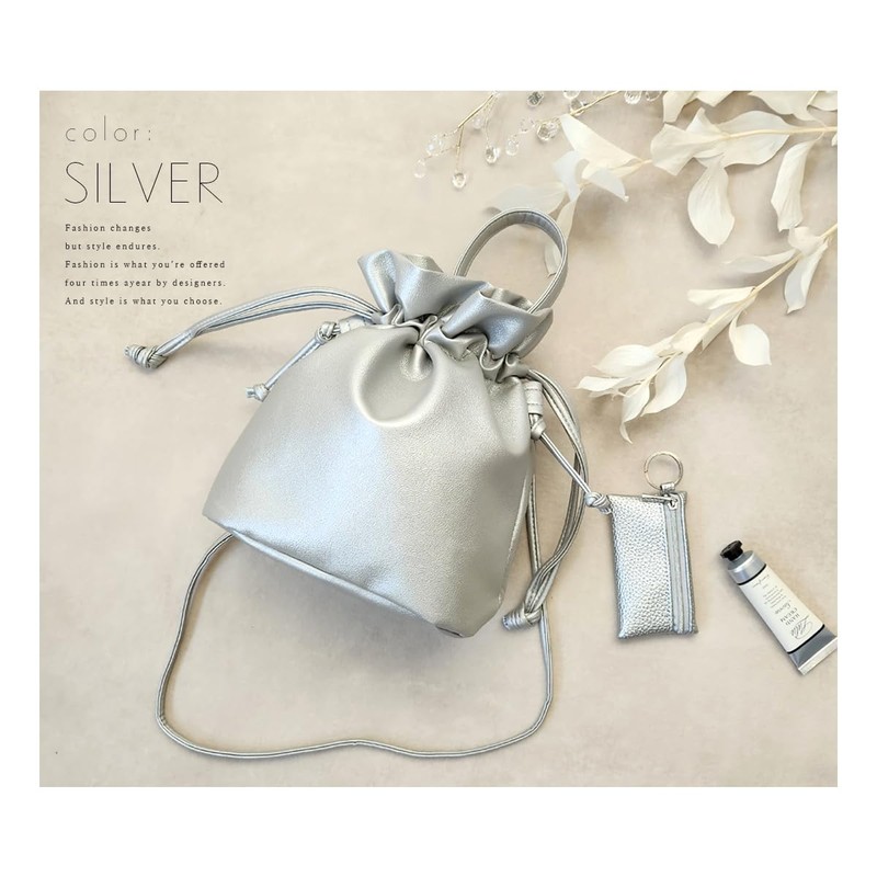 Giselle Women's Shoulder Bag, Drawstring Bag, 2-Way Mini Bag, Crossbody