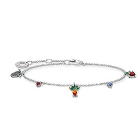 Thomas Sabo Colourful Fruit Bracelet 925 Sterling Silver A2026-477-7, Sterling Silver, No Gemstone