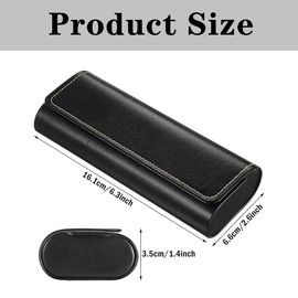 Black Leather Glasses Case, Glasses Case for Men and Women, Hard Shell Glasses Case, Black, Glasses Storage Box, Glasses Case for Men and Women, Glasses Case for Glasses, Day Glasses, Sunglasses,