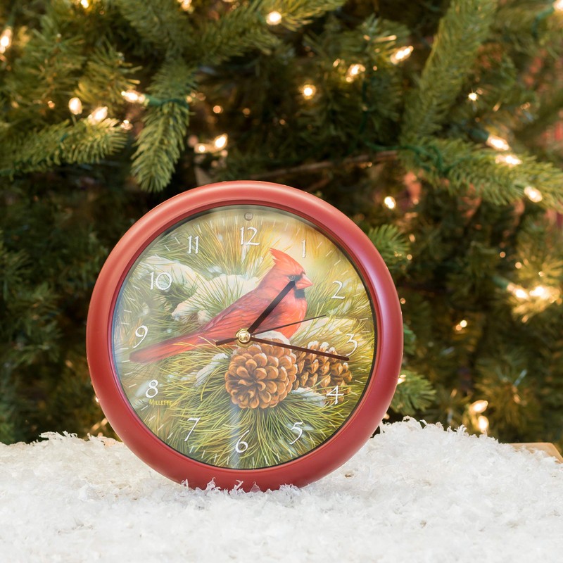 Mark Feldstein Wild Wings December Dawn Cardinal Round Red Frame