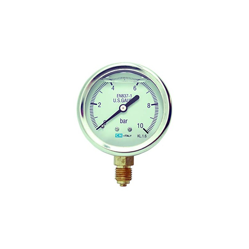 Pressure Gauge, NG63 Diameter 63 mm, 0-10 Bar G1/4 Inch