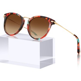 Carfia Fashion Polarized Sunglasses for Women Hand-crafted Acetate Sunnies CA5012 Brown Gradient