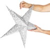 com-four® Luminous star in 3D with LED lighting in warm