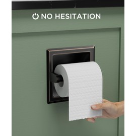 FORIOUS Recessed Toilet Paper Holder, Stainless Steel Durable Tissue Roll Holder Wall Mount for Bathroom Space Saving Design with Mounting Bracket, in Wall Toilet Paper Dispenser, Oil Rubbed Bronze