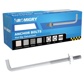 HROMIGRY 5/8” x 10” Concrete Anchor Bolts (10 Pack) L Shaped, Hot-Dip Galvanized