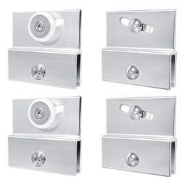 4 Pcs M 6054 Top Bracket Roller Assembly for Frameless Shower Doors, 3/4" Plastic Wheel with Ball Bearings, Aluminum Chrome Finish Replacement for Sliding Glass Doors