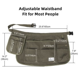 TOPTIE Canvas Waist Apron Tool Belt with 8 Pockets, Adjustable