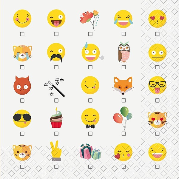 Flix Emoji design 3 ply printed paper napkin by Stewo