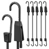Rugtol Adjustable Bungee Cords with Hooks, 6Pcs Heavy Duty Outdoor